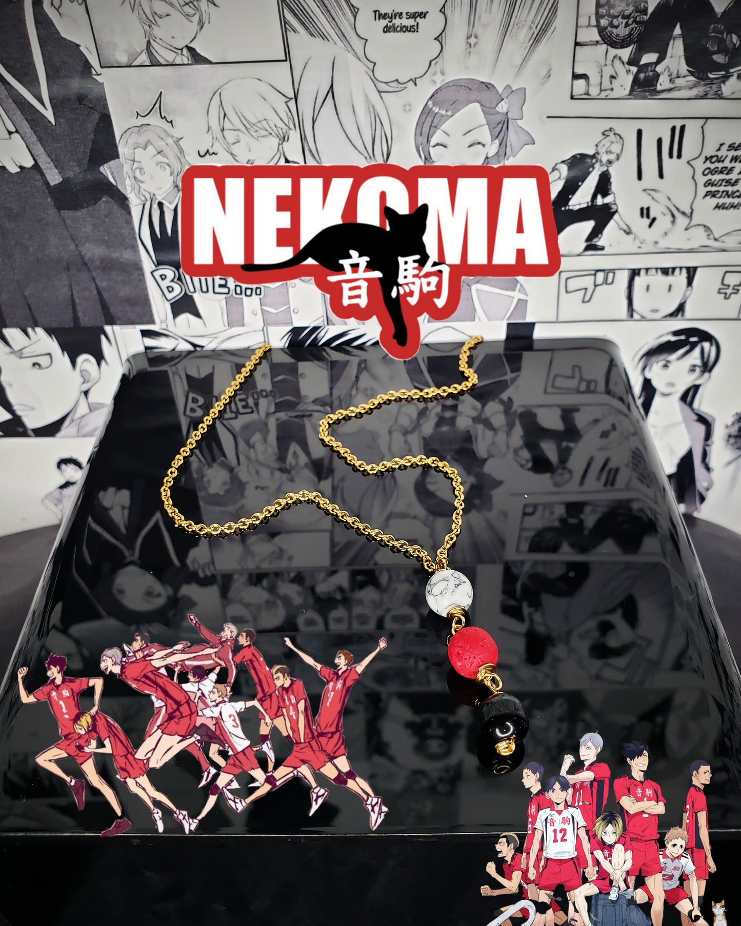 Collares de Acero Inox Inspirados En Nekoma de Haikyu!!