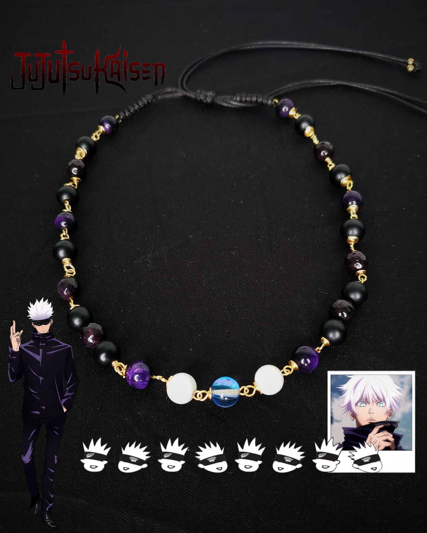 Collar Ajustable Inspirado En Satoru Gojo De Jujutsu Kaisen