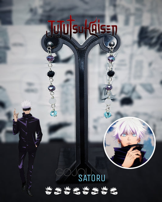 Aretes de alambre AAA otaku inspirada en Gojo Satoru