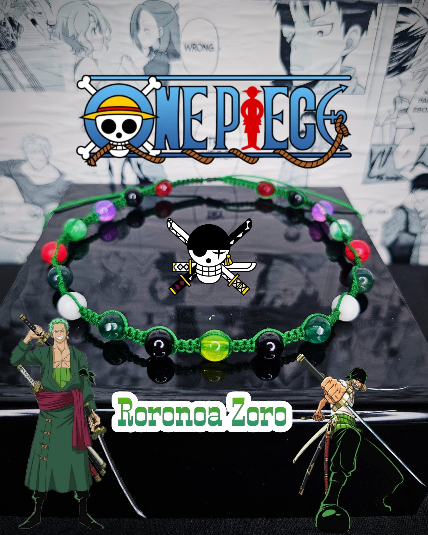 Collar Tejido Inspirado En Roronoa Zoro De One Piece